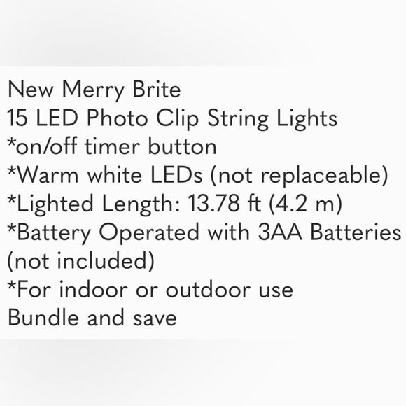 String Lights 15 LED Photo Clip Christmas Tree - Picture 5 of 5